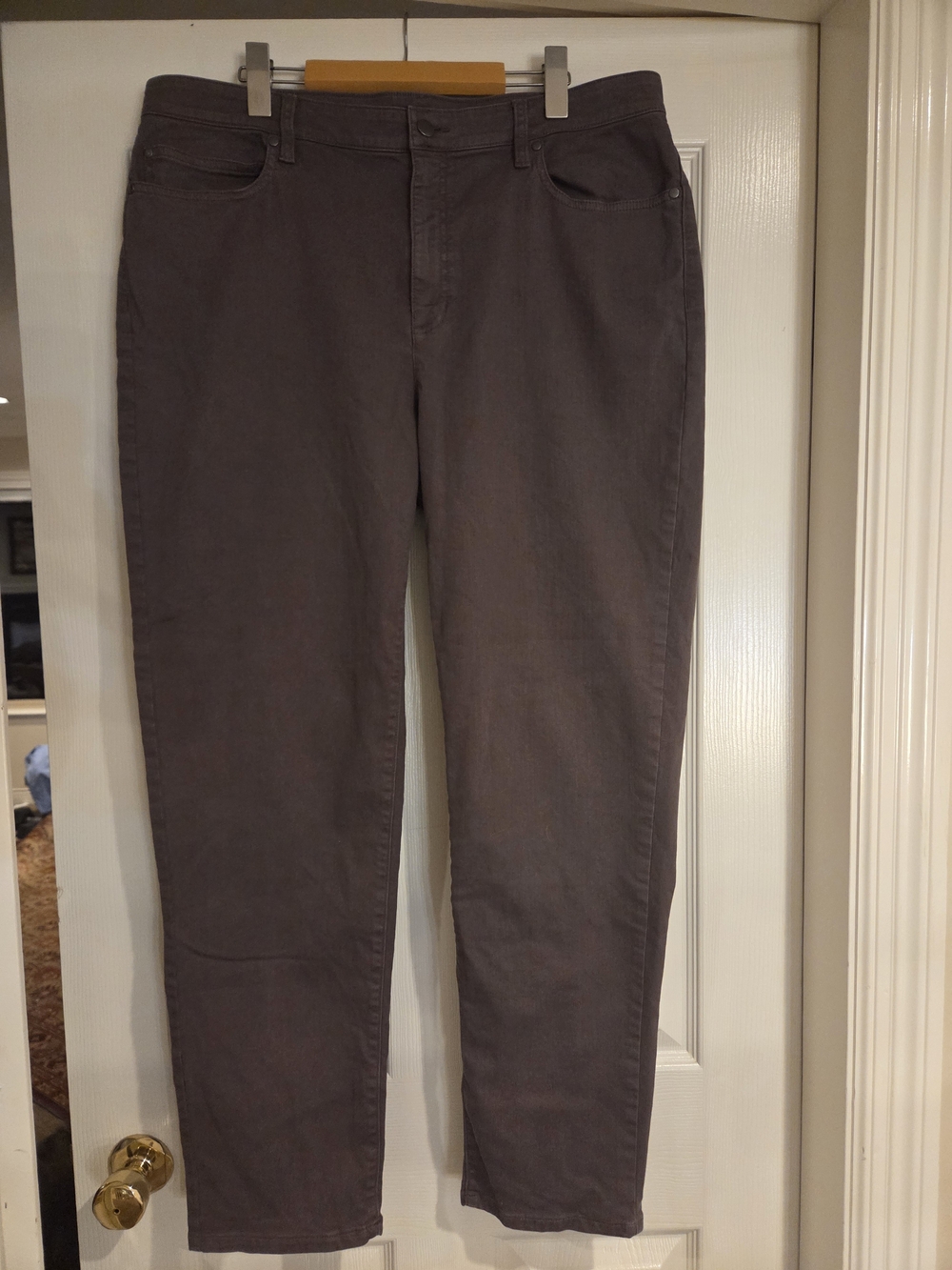 Eileen Fisher Organic Cotton Stretch Jeans Pants Size 18 Taupe Gray